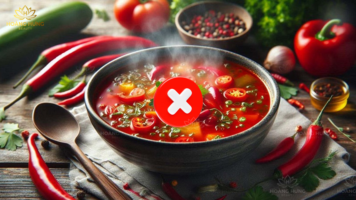 Hạn chế các đồ ăn cay, nóng sau khi phun xăm chân mày