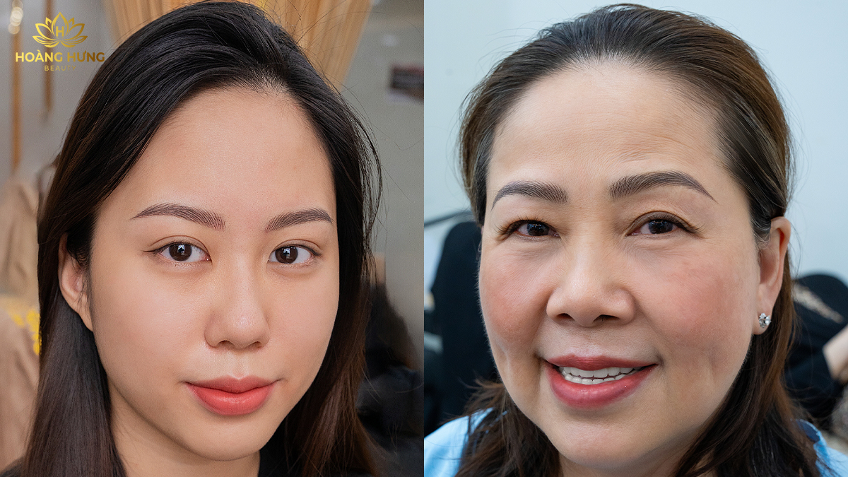 Phun chân mày Hairtroke trên kiểu dáng khuôn mặt và ở độ tuổi khác nhau